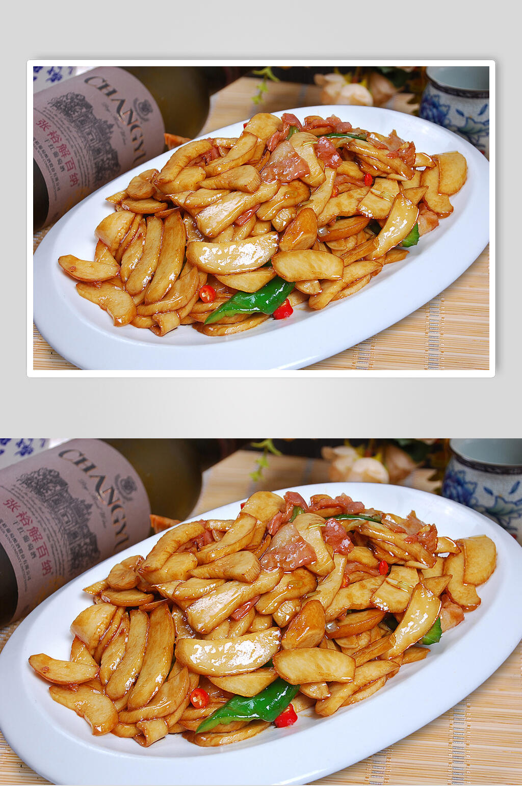 培根杏鲍菇高清图片素材