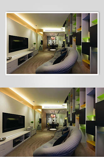 柜子电视高端创意沙发客厅设计图片