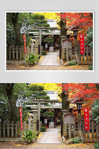 创意大气寺庙日式庭院图片