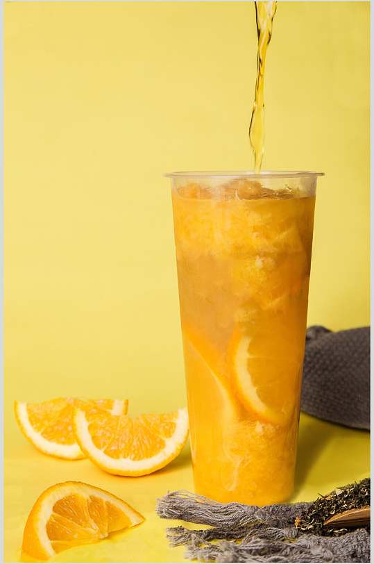 鲜橙水果茶