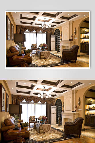 复古地毯高端创意黄色客厅设计图片