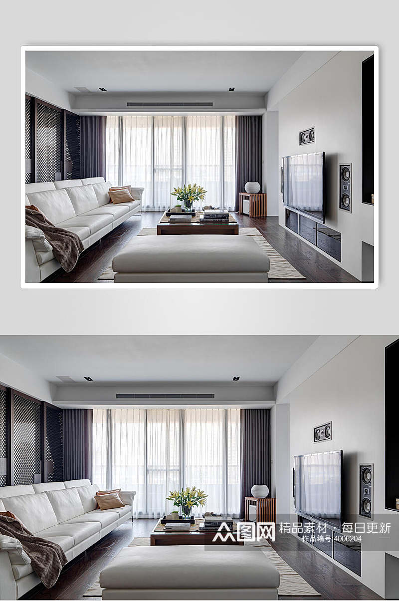 时尚沙发高端创意植物客厅设计图片素材