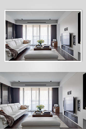 时尚沙发高端创意植物客厅设计图片