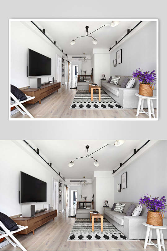 简约温馨纯色电视背景墙设计图片