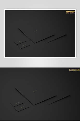 长方形卡纸黑色品牌VI设计样机