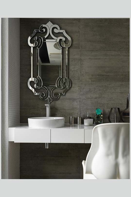 灰色系定制卫浴复式跃层室内设计图片