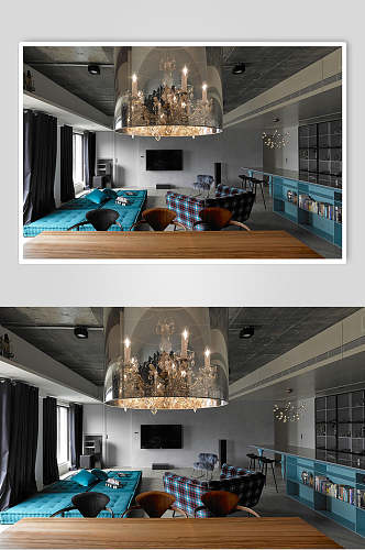 时尚吊灯高端创意沙发客厅设计图片