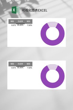 紫色完成率可视化图表EXCEL