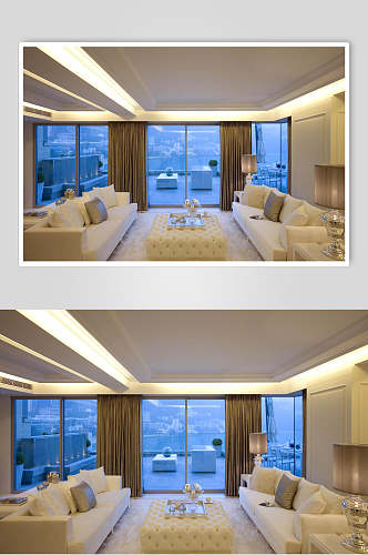 白色简易沙发欧式别墅图片