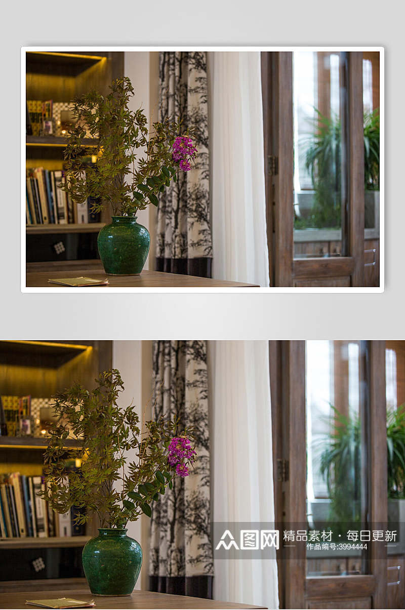 花瓶书架简约复式跃层室内设计图片素材