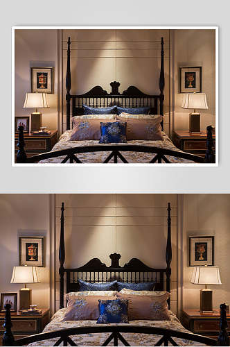 壁画床单个性时尚卧室家装设计图片