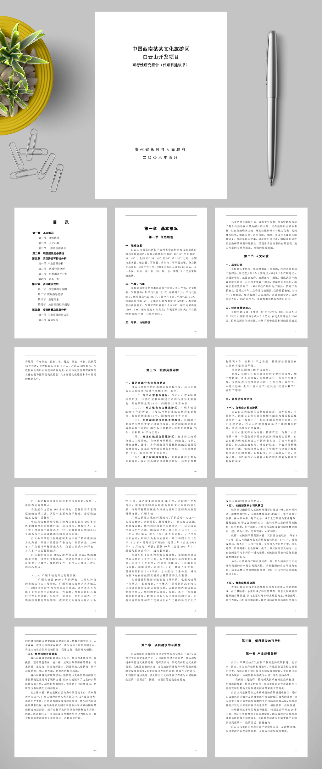 中国西南某某文化旅游区白云山开发项目WORD素材