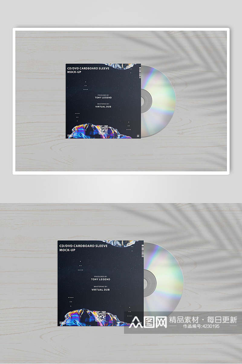 光碟英文字母CD包装贴图样机素材