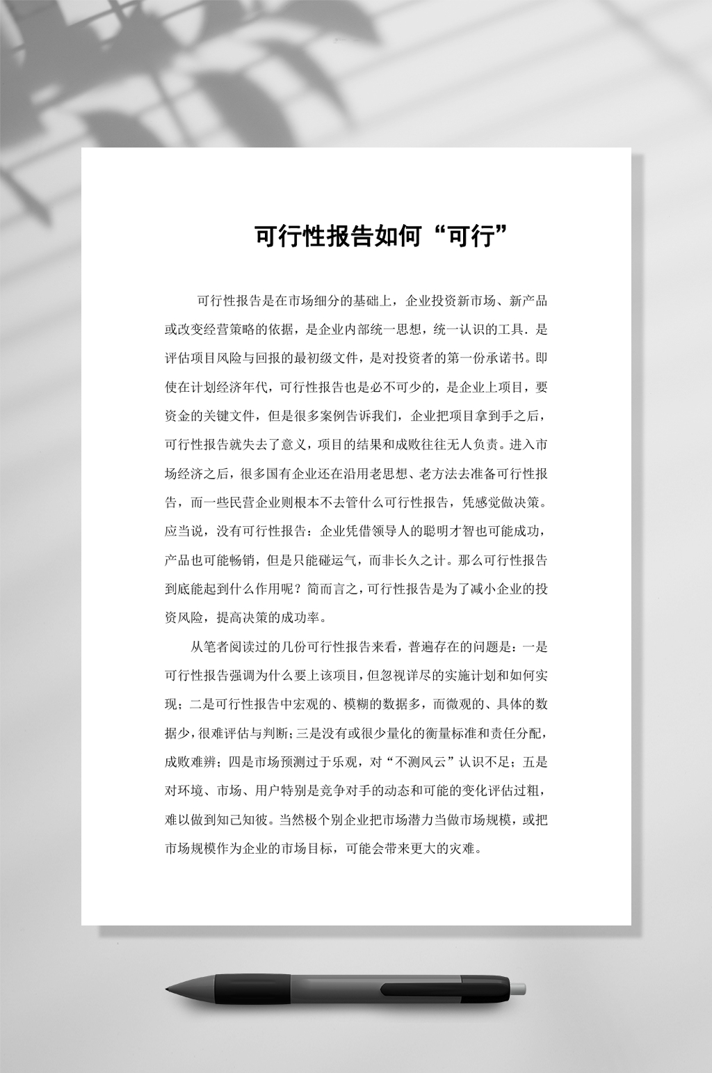 可行性报告如何可行WORD素材