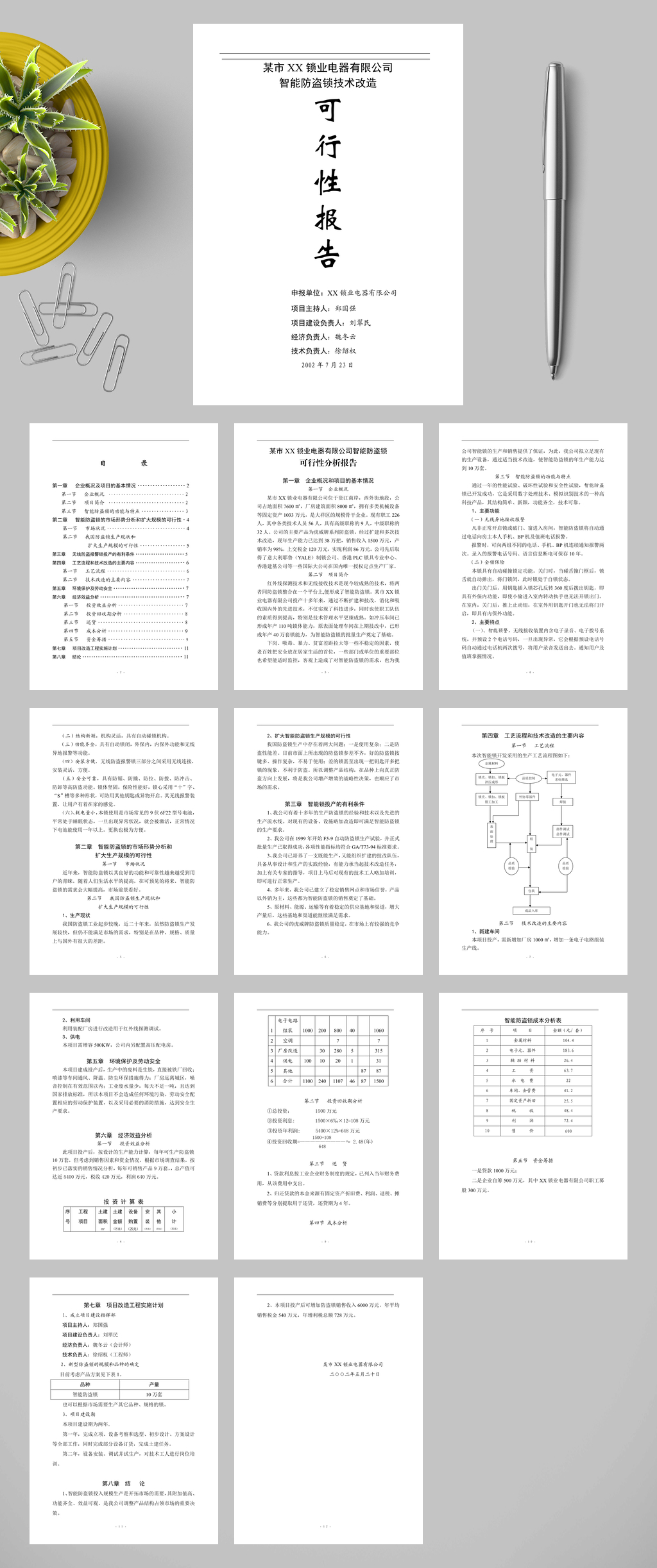 某市XX锁业电器有限公司锁业改造WORD素材