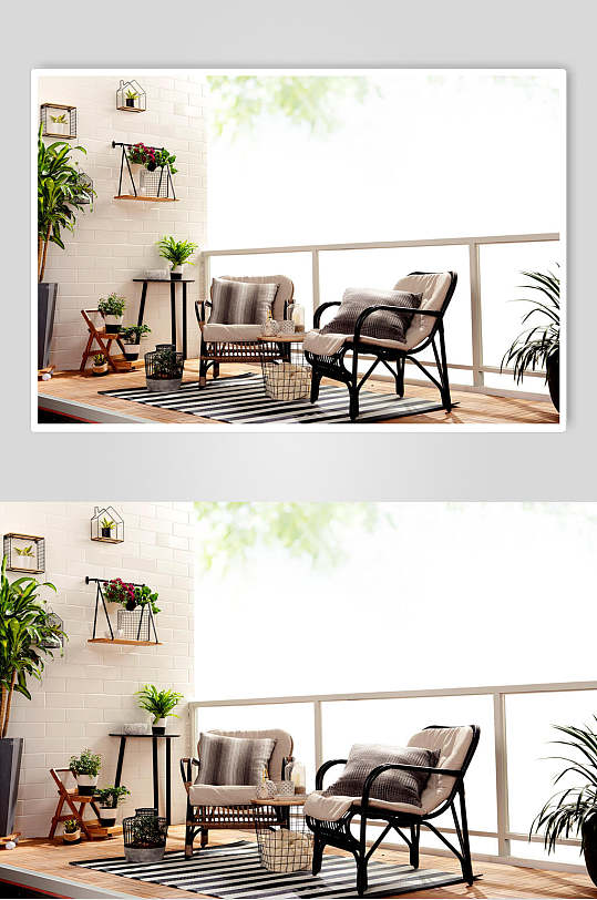 沙发植物创意高端居家阳台设计图片