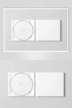 光碟圆圈白色CD包装贴图样机