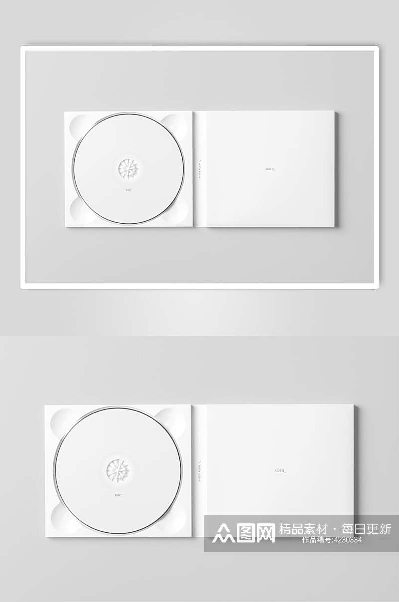 光碟圆圈白色CD包装贴图样机素材