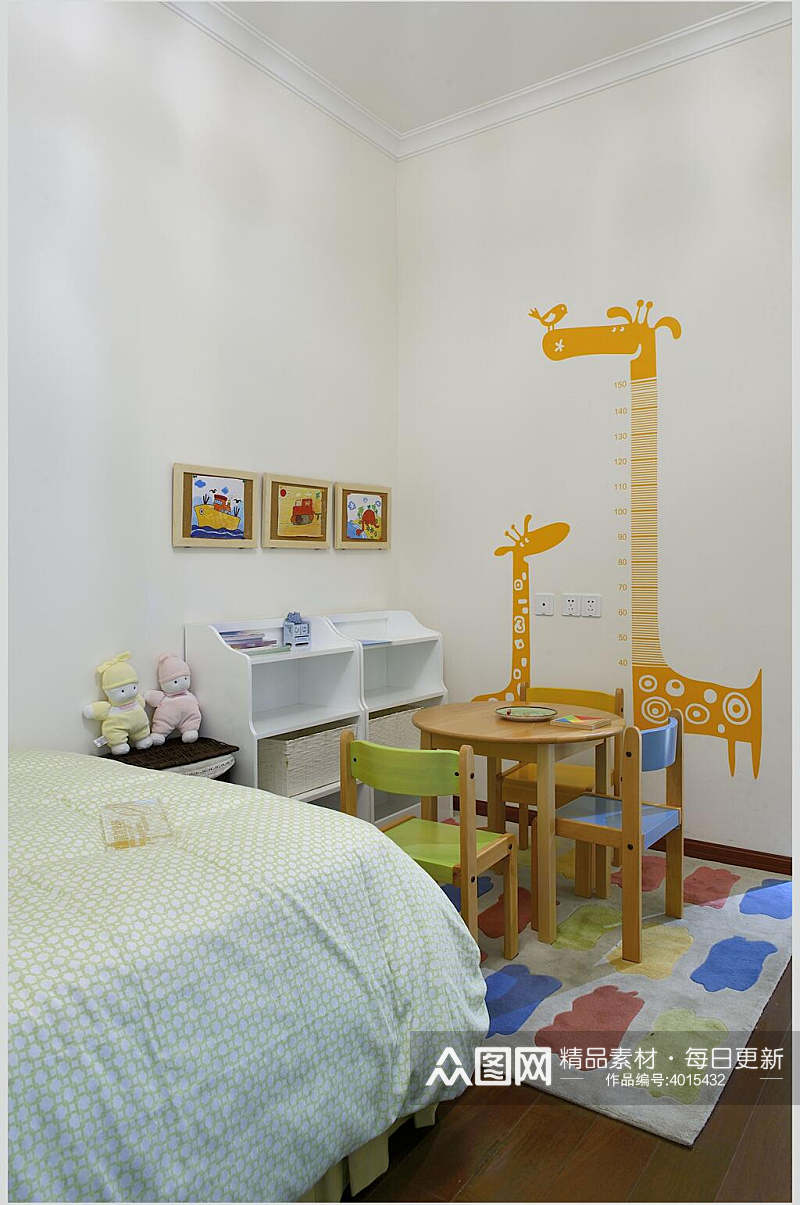 可爱长颈鹿儿童房美式大户型图片素材