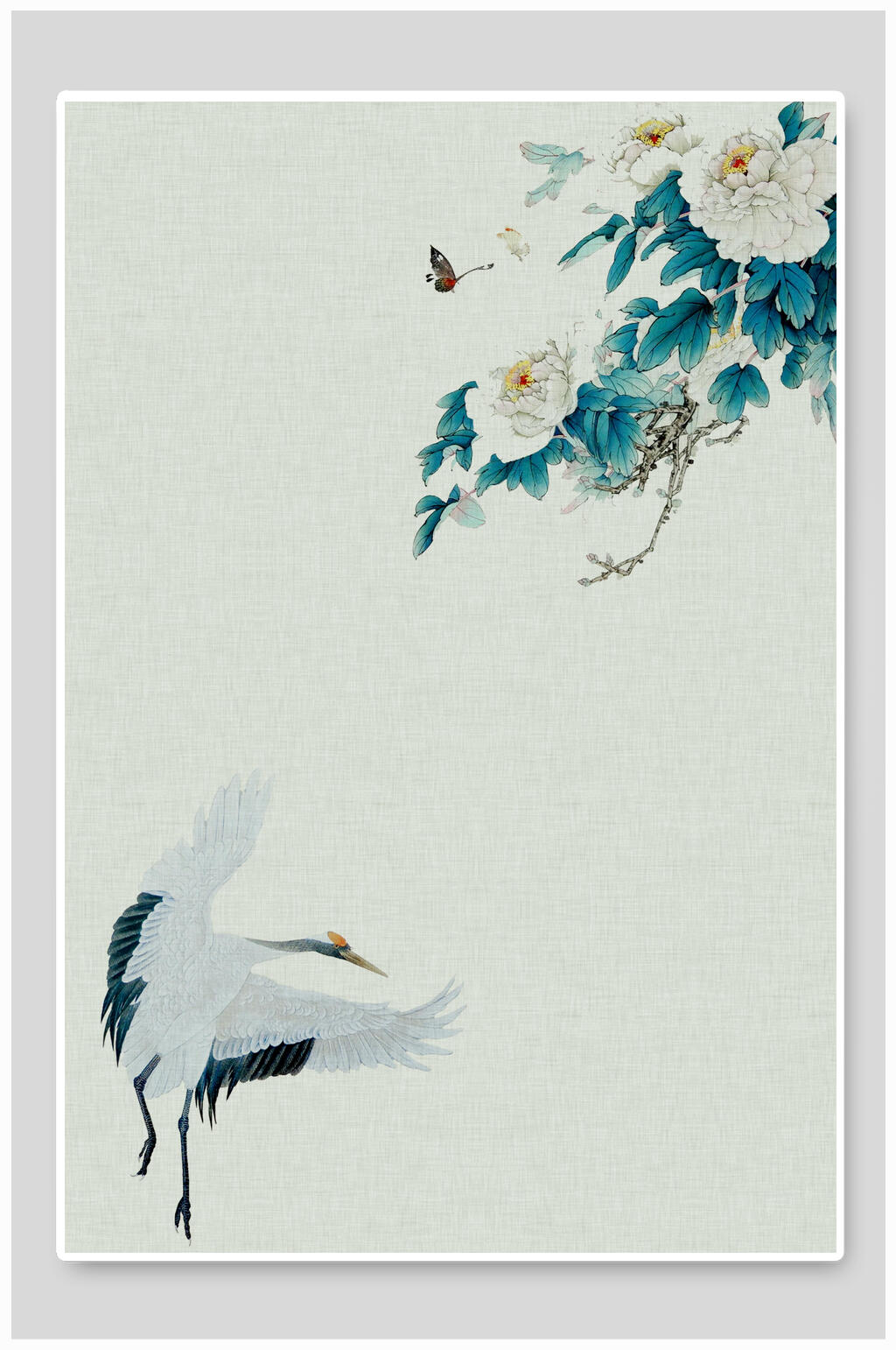 仙鹤中国风背景素材
