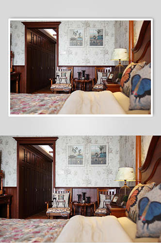 简约大气壁画灯具卧室家装设计图片