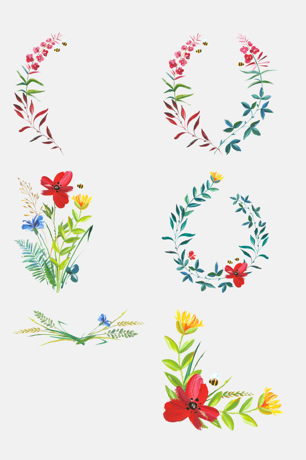 叶子花圈水彩手绘花卉植物免抠素材模板下载 编号 众图网