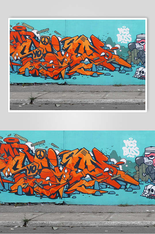涂鸦图片立即下载广告宣传艺术街头海报样机立即下载欧美艺术街头海报