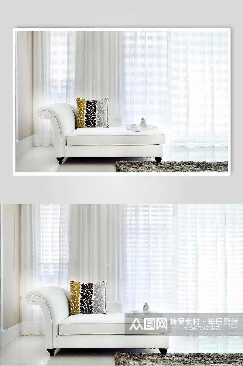 现代大气白色沙发欧式别墅图片素材