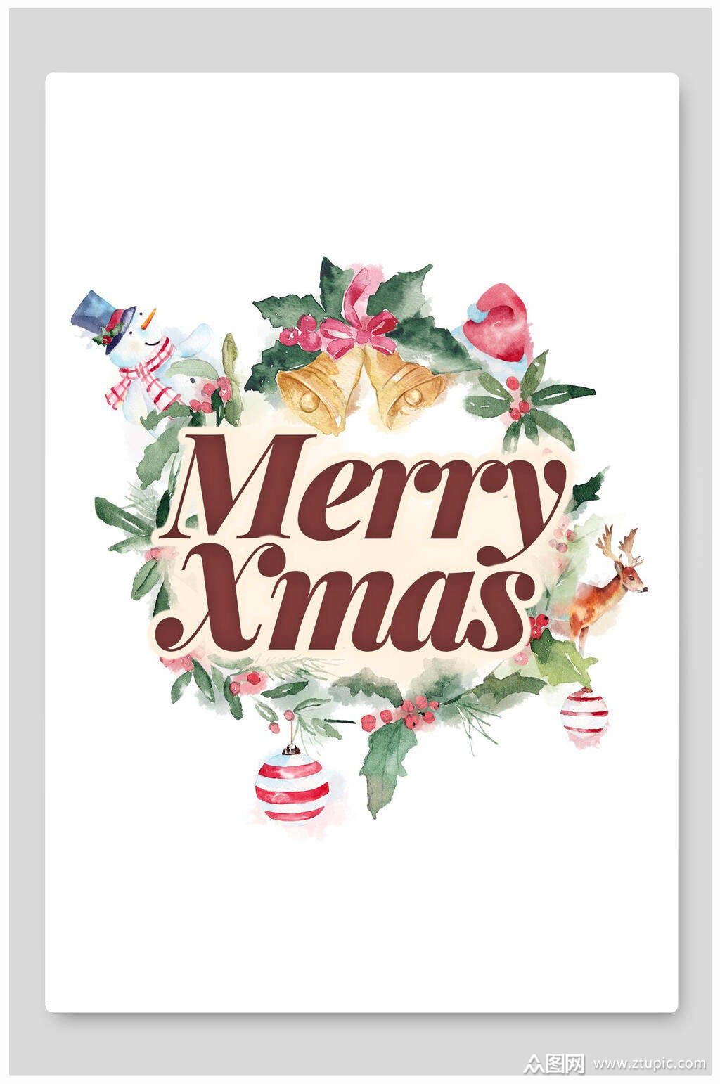 简约圣诞节海报模板下载-编号3860770-众图网