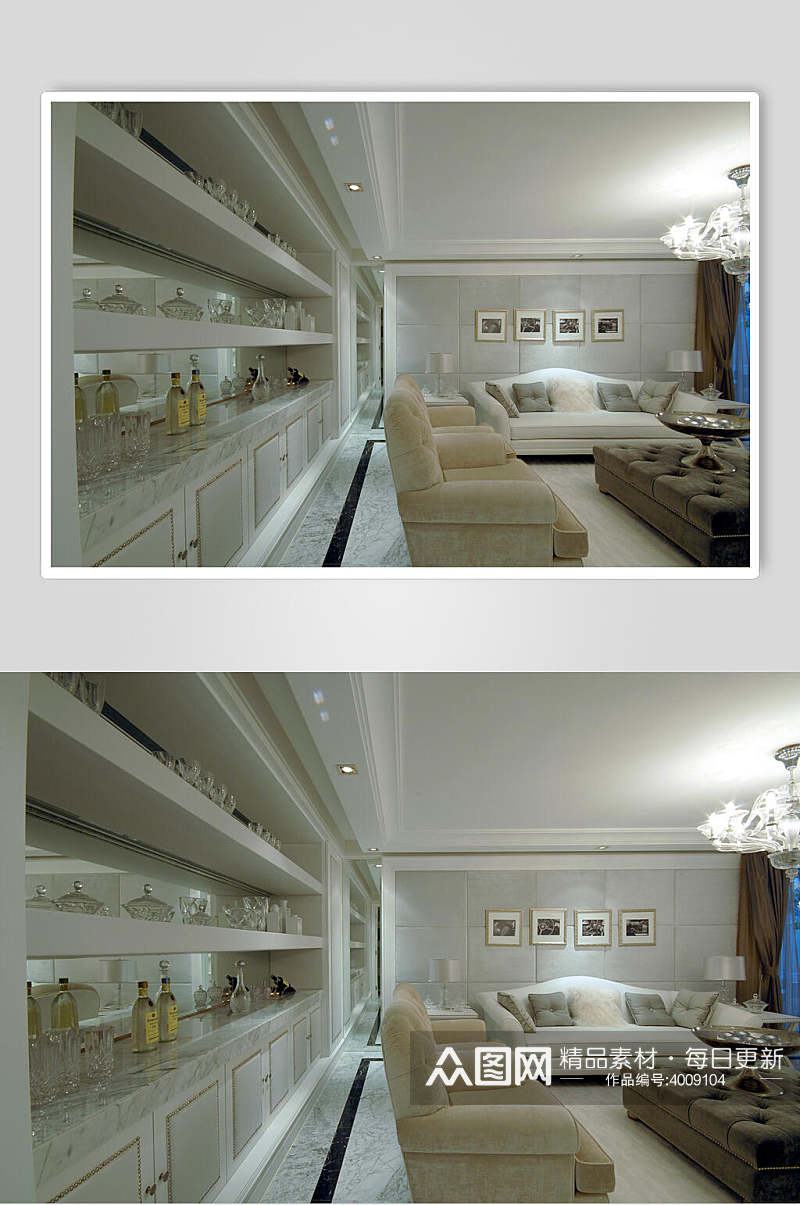 柜子沙发创意高端清新欧式别墅图片素材
