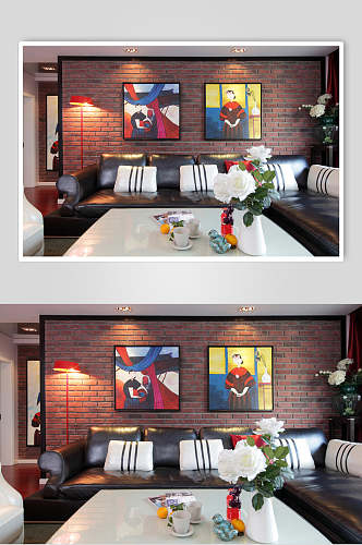 壁画沙发大气创意混搭二居室图片
