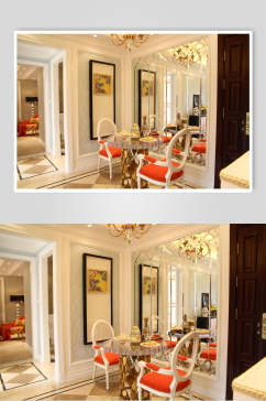 椅子创意高端壁画新古典二居室图片