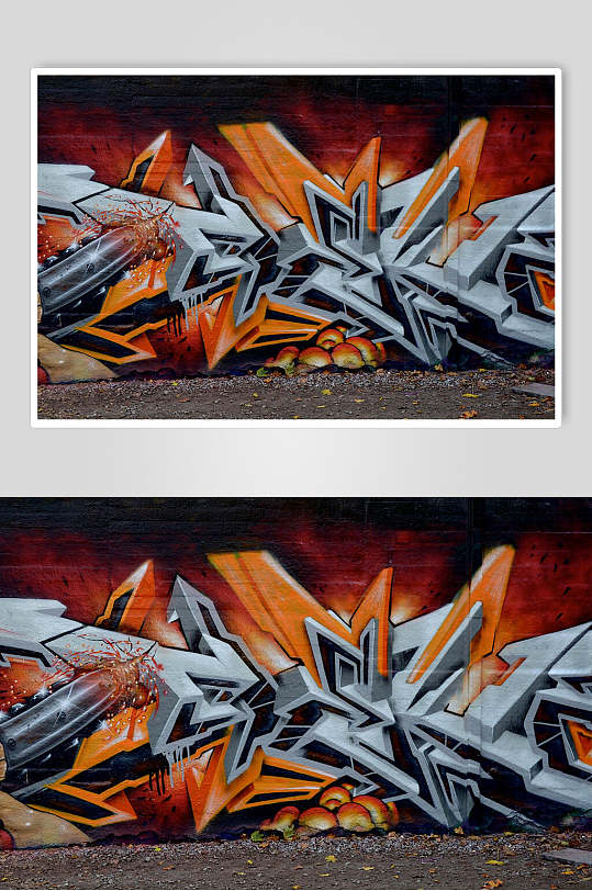 炫酷时尚机械街头墙面涂鸦图片