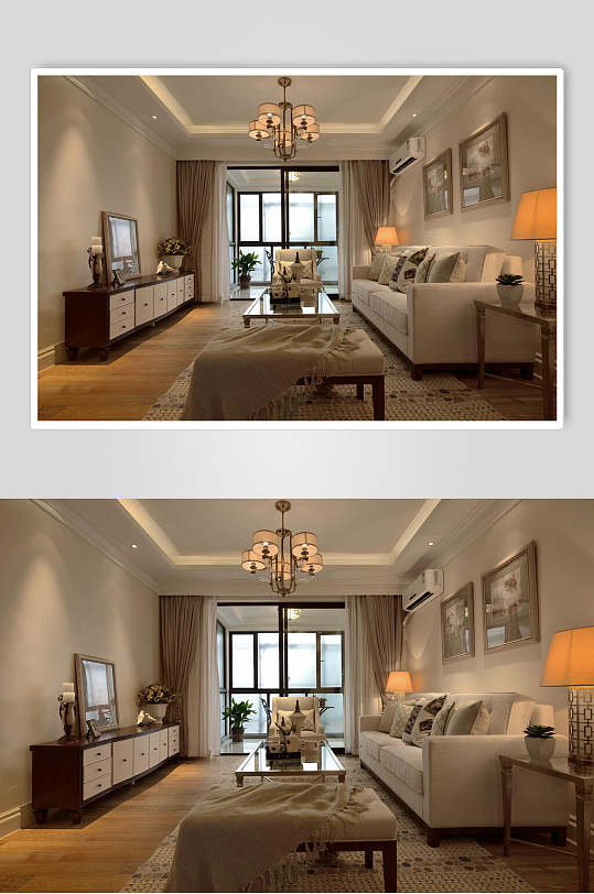 电视沙发窗帘高端创意客厅设计图片