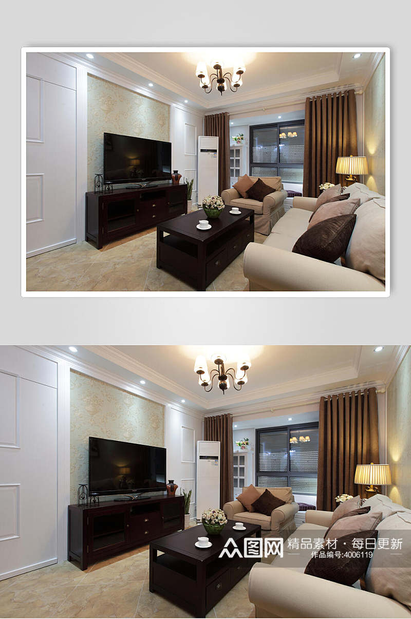 沙发抱枕高端创意电视客厅设计图片素材