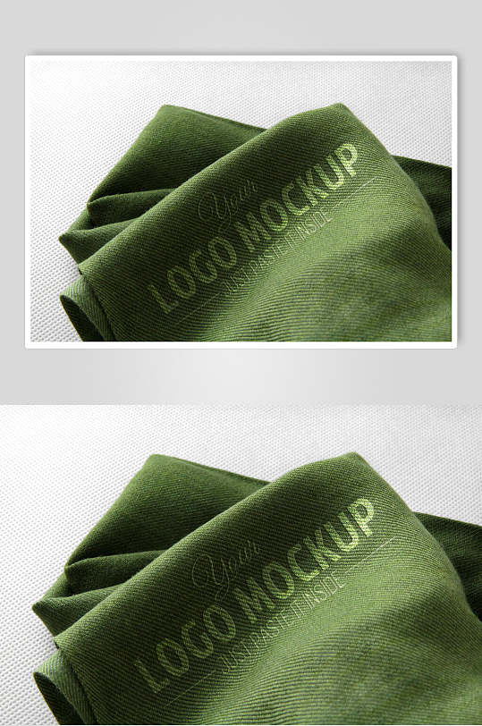 英文绿色服装物料标签吊牌样机