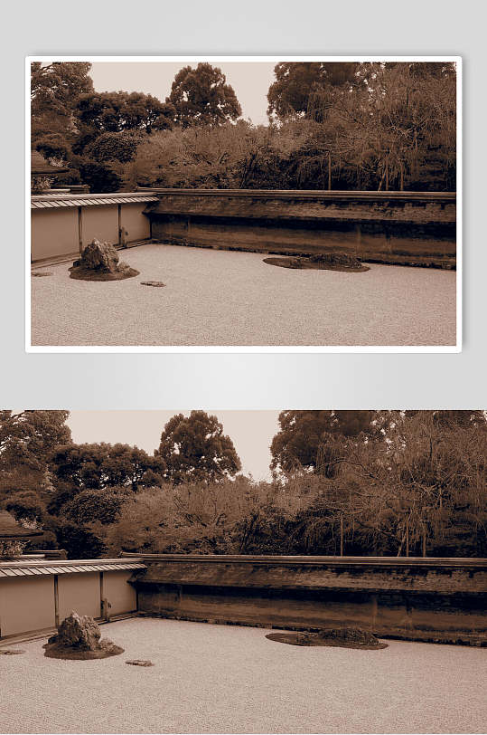 素雅树木创意高端黄色日式庭院图片
