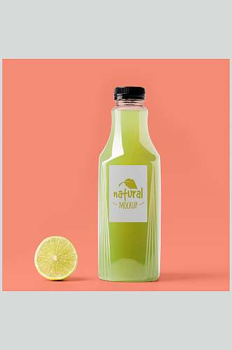 柠檬液体绿色果汁饮料包装样机