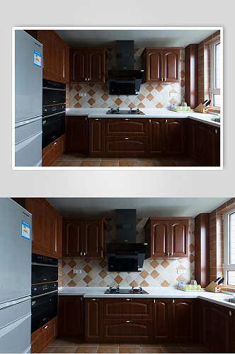 优雅清新壁橱抽油烟机厨房装修图片