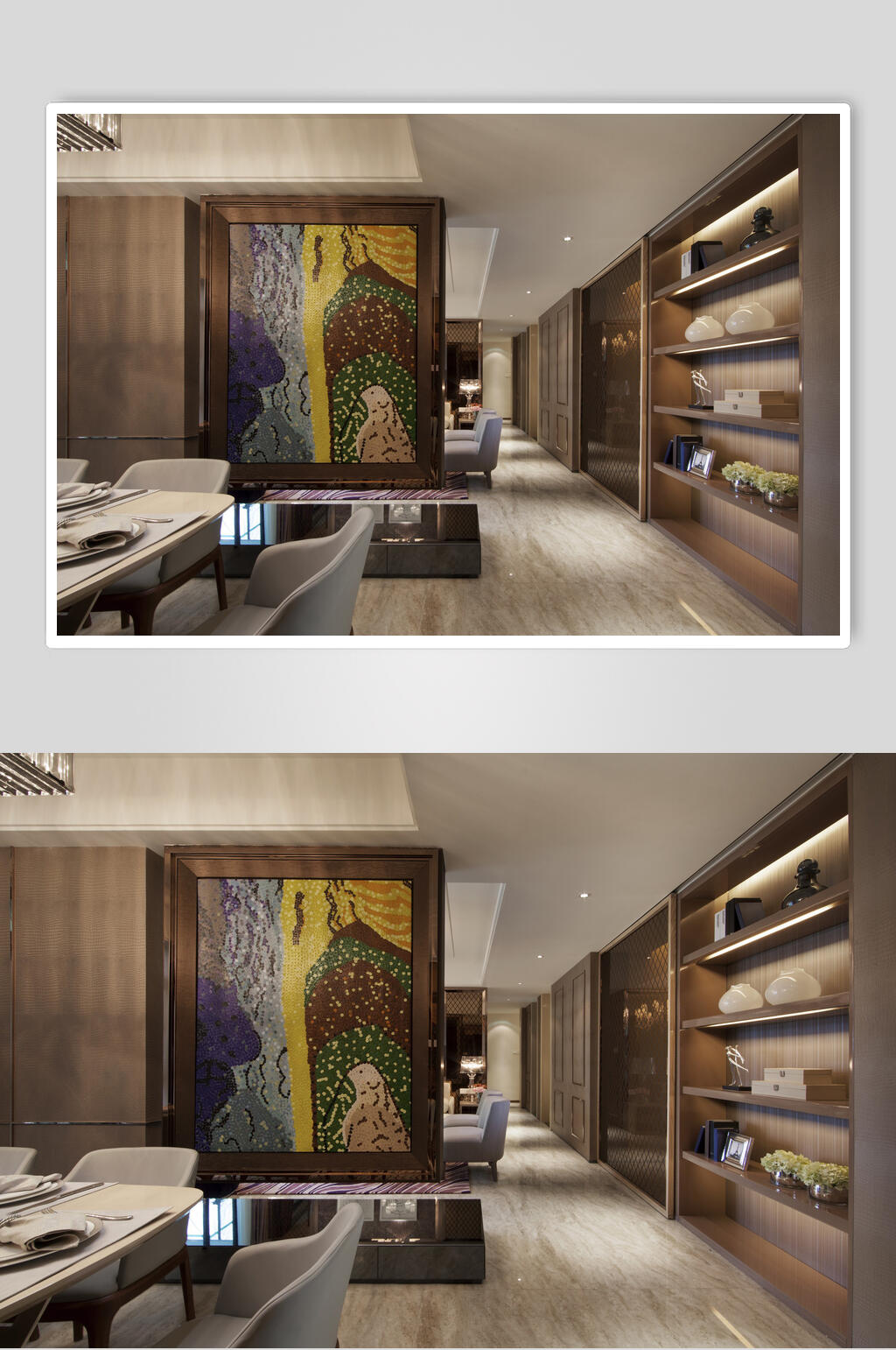 高端时尚壁画餐桌架子欧式三居图片素材