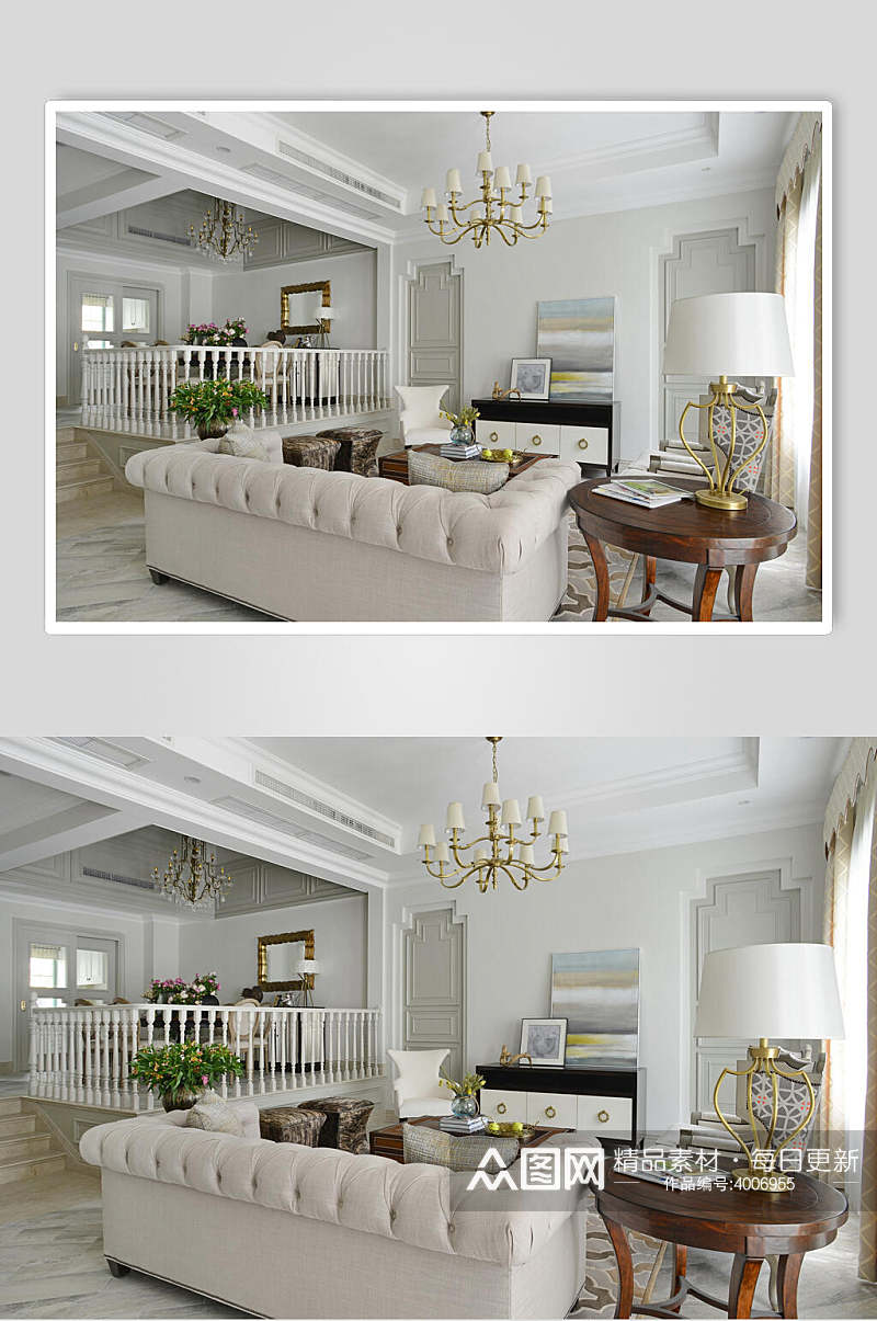 白色pi沙发客厅设计图片素材