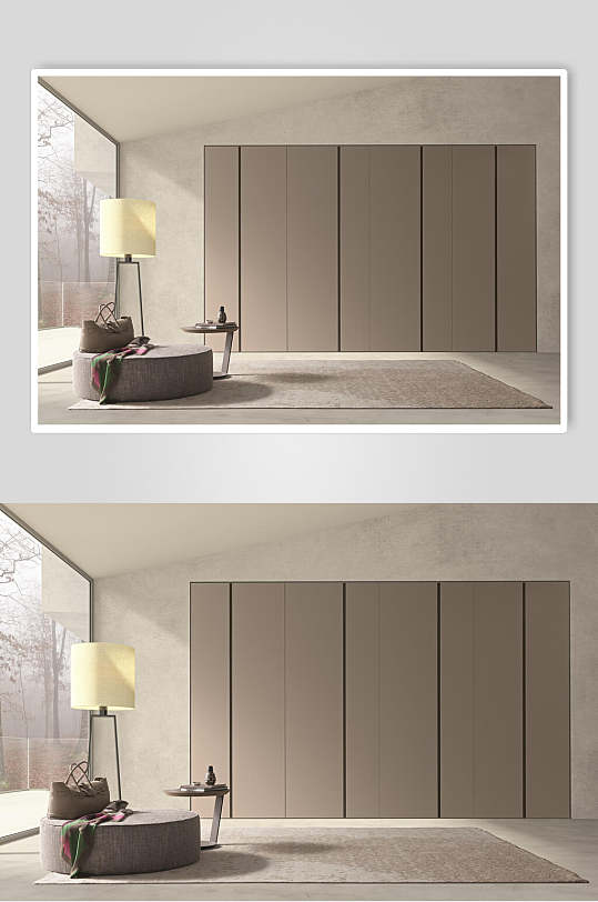 卡其色衣柜收纳图片