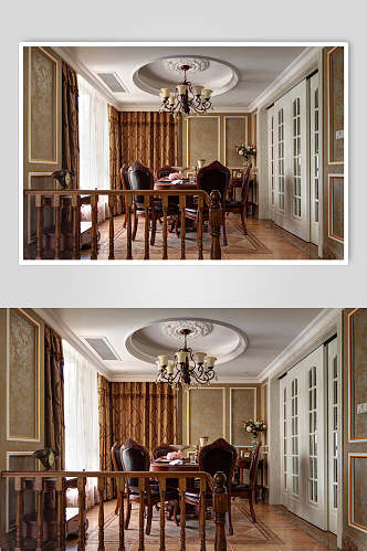 复古法式美食餐厅餐厅装修图片