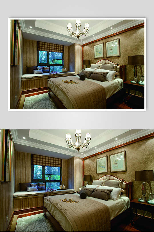 高端个性床单窗户灯法式大户型图片