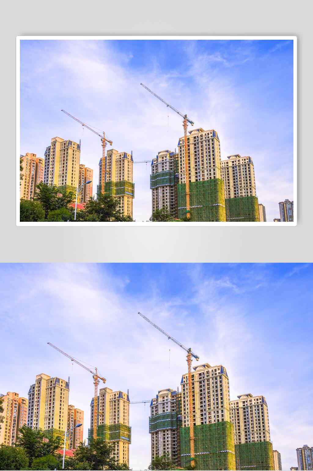 清新城市高楼建设摄影图片素材