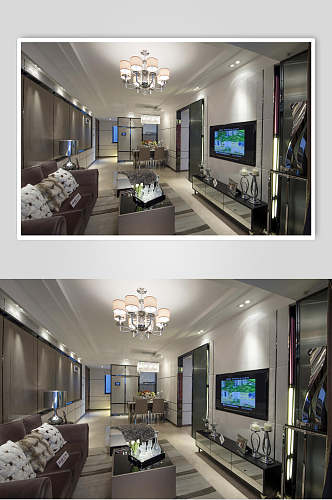 电视吊灯高端创意椅子客厅设计图片