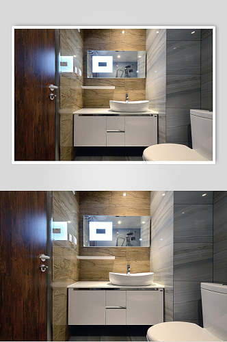 木色酒店式北欧三居室卫生间图片