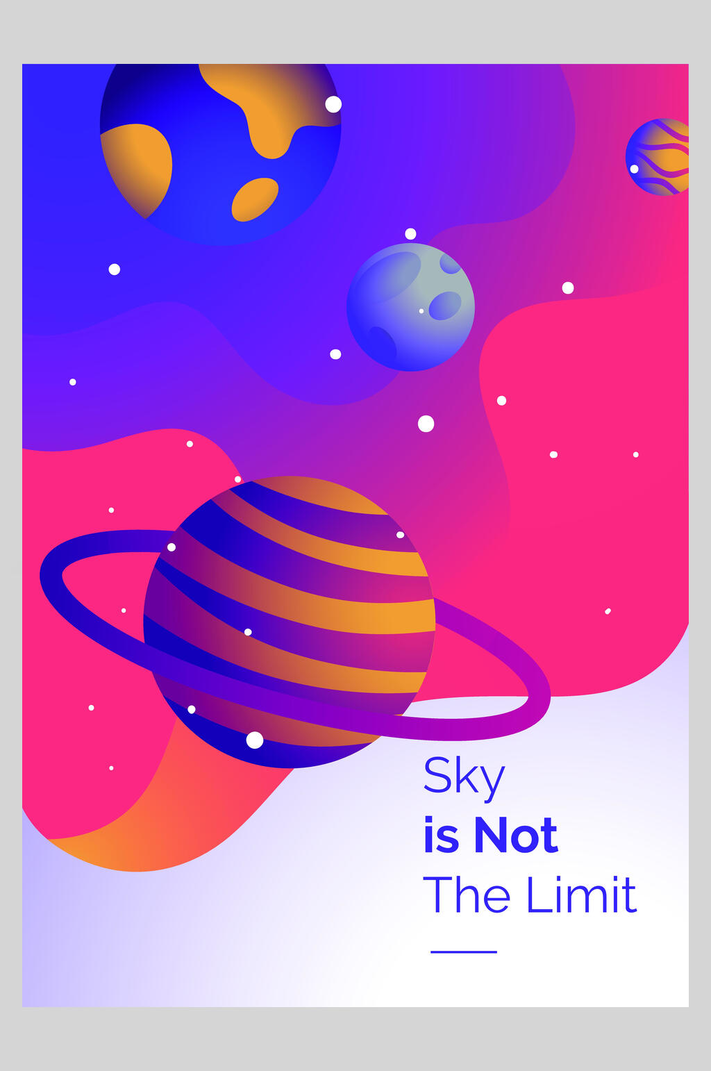 条纹卡通手绘宇宙矢量插画海报素材