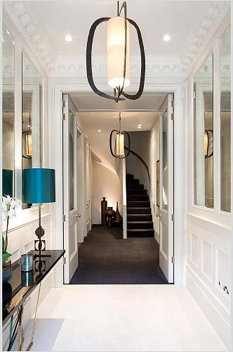 时尚楼梯灯罩复式跃层室内设计图片