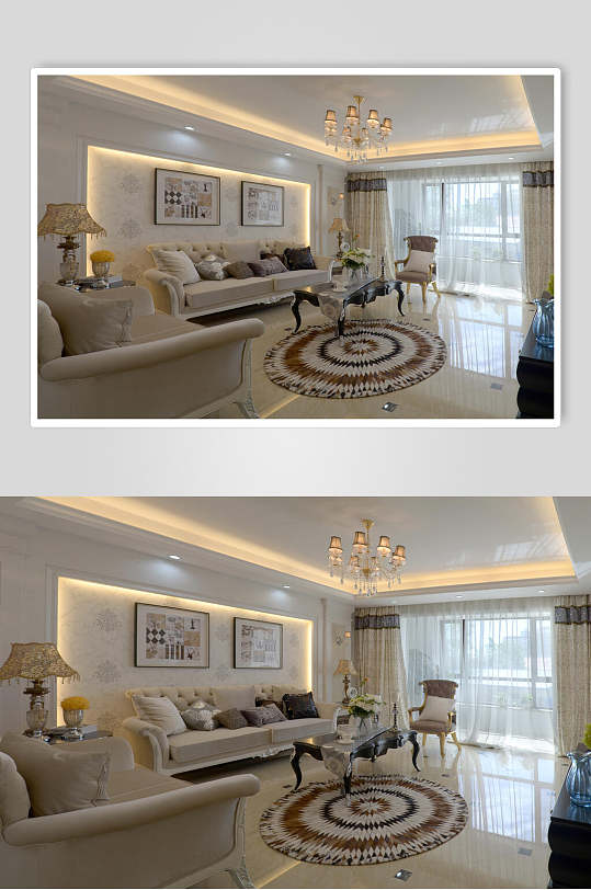 白色典雅欧式简欧两居室图片